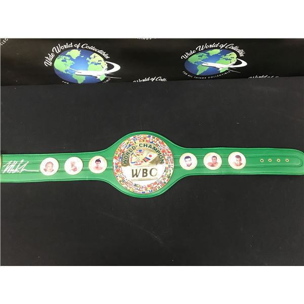 MIKE TYSON SIGNED GREEN CHAMPIONSHIP BELT - WWOC COA