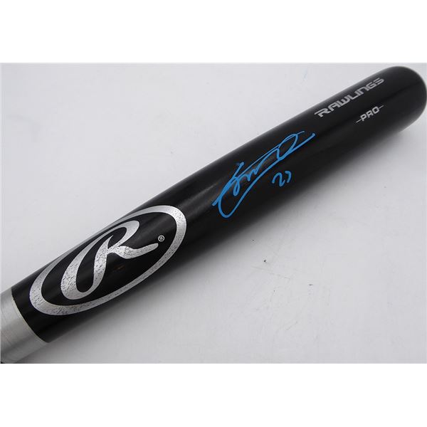 VLADIMIR GUERRERO JR SIGNED BASEBALL BAT (JSA COA)
