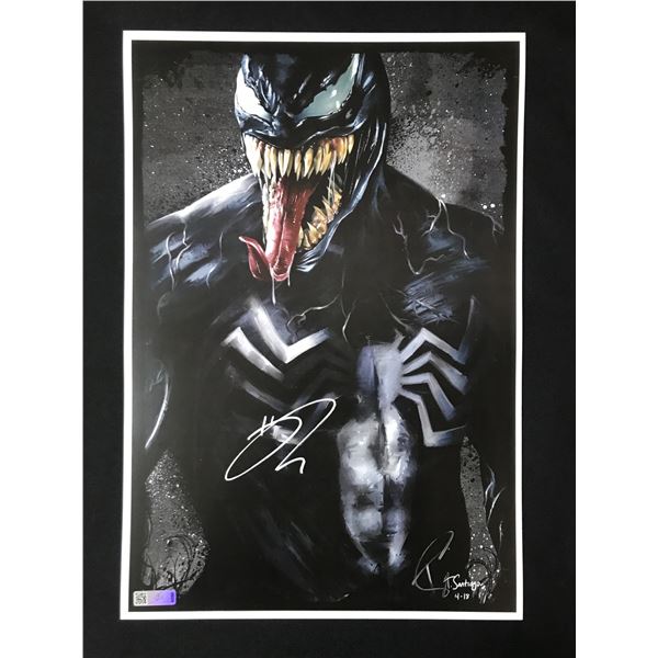 TOM HARDY SIGNED VENOM 11 X 18 PRINT - CELEBRITY COA