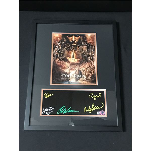 LOTR MULTI SIGNED AND FRAMED PRESENTATIO PIECE - ASTIN, WOOD, SERKIS, RHYS DAVIES & BLOOM - WWOC COA