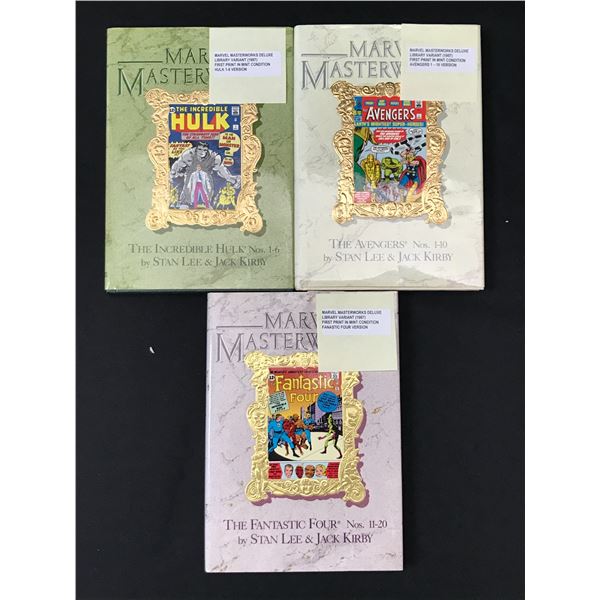 LOT OF 3 MARVEL MASTERPIECES DELUXE LIBRARY VARIANTS (1987) FIRST PRINTS - 3 DIFFERENT VERSIONS