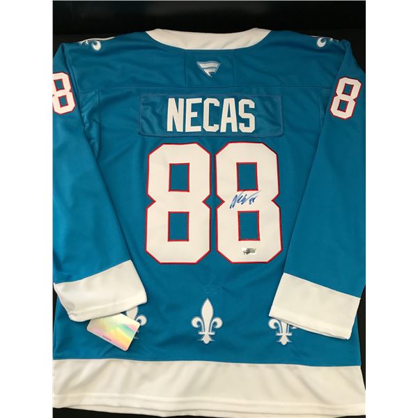 MARTIN NECAS SIGNED (QUEBEC NORDIQUES)COLORADO AVALANCHE CUSTOM JERSEY - ACE COA