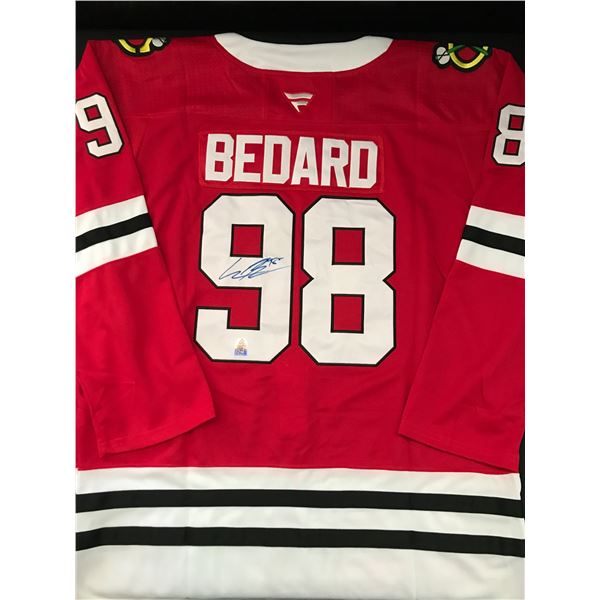 CONNOR BEDARD SIGNED CHICAGO BLACKHAWKS CUSTOM JERSEY - AUTOGRAPH ADDICTS COA