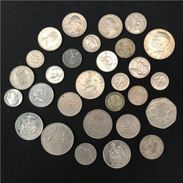 VARIOUS COIN LOT (SOME SILVER)
