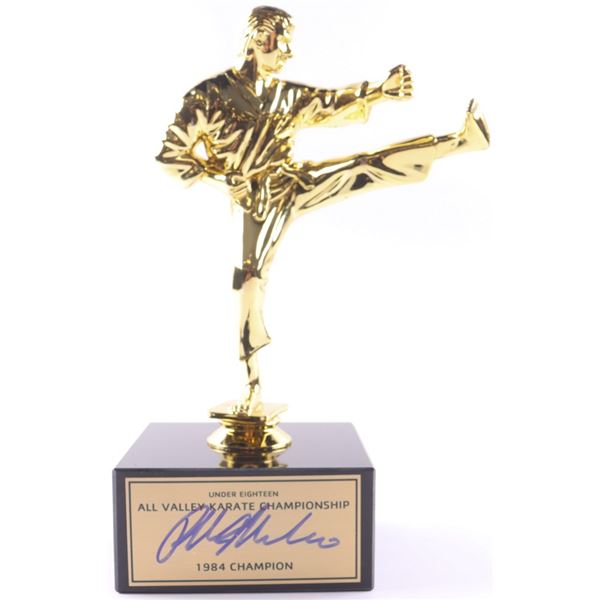 RALPH MACCHIO SIGNED KARATE TROPHY - BECKETT COA