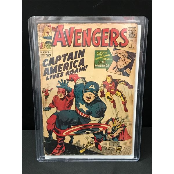 BIG KEY AVENGERS NO.4 (1ST APPEARANCE CAPTAIN AMERICA)} - MARVEL COMICS