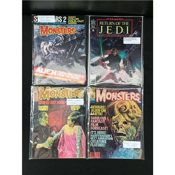 LOT OF 4 COMICS INCLUDING 3 FAMOUS MONSTERS