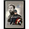 Image 1 : CHRIS EVANS SIGNED CAPTAIN AMERICA 11 X 18 PRINT - CELEBRITY COA