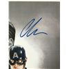 Image 2 : CHRIS EVANS SIGNED CAPTAIN AMERICA 11 X 18 PRINT - CELEBRITY COA
