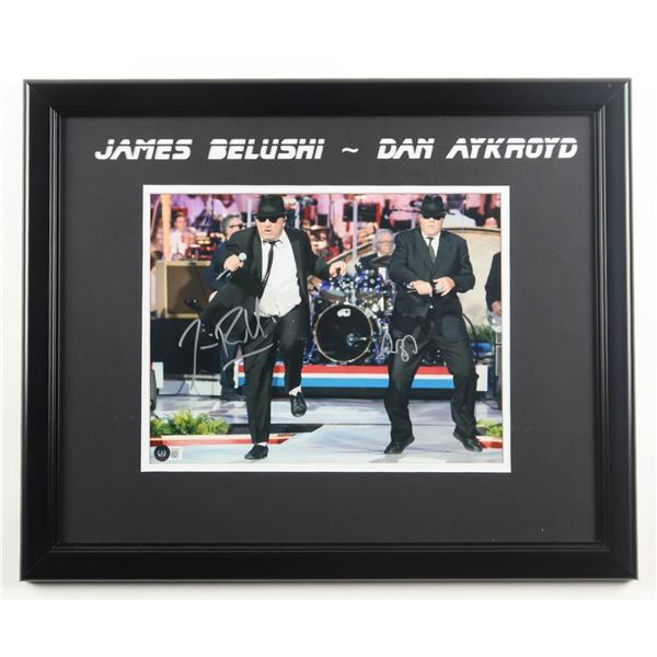 JAMES BELUSHI AND DAN AYKROYD DUAL SIGNED AND FRAMED BLUES BROTHERS 8X10 - BECKETT COA