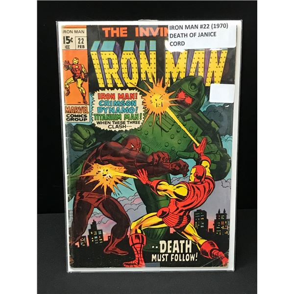IRON MAN #22 (1970) DEATH OF JANICE CORD - MARVEL COMICS