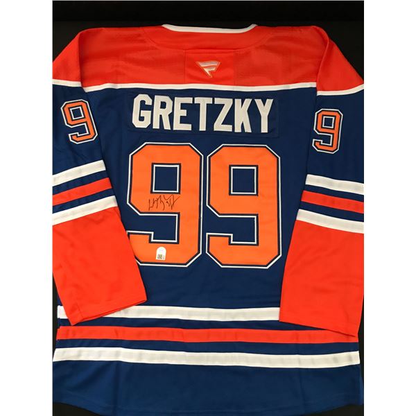 WAYNE GRETZKY SIGNED EDMONTON OILERS CUSTOM JERSEY - AUTOGRAPH ADDICTS COA