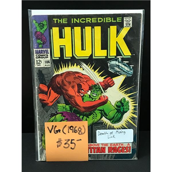 THE INCREDIBLE HULK #106 (1968) - MARVEL COMICS