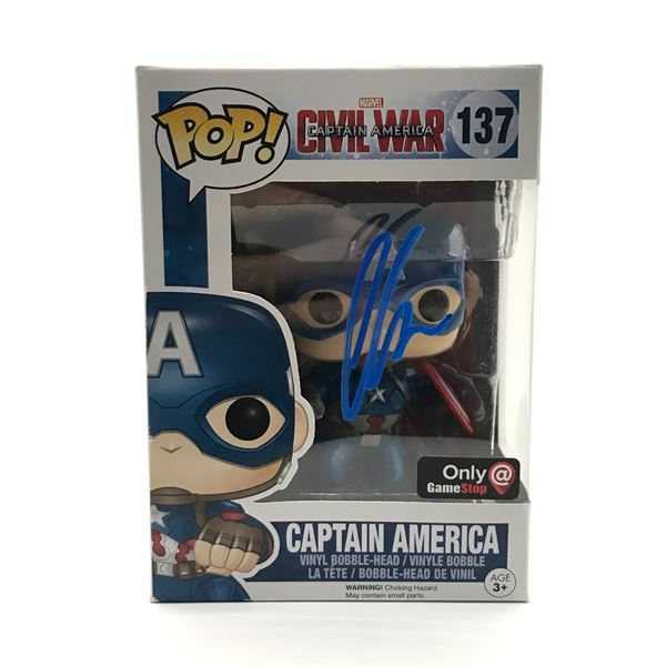 CHRIS EVANS SIGNED CAPTAIN AMERICA FUNKO POP - KB COA
