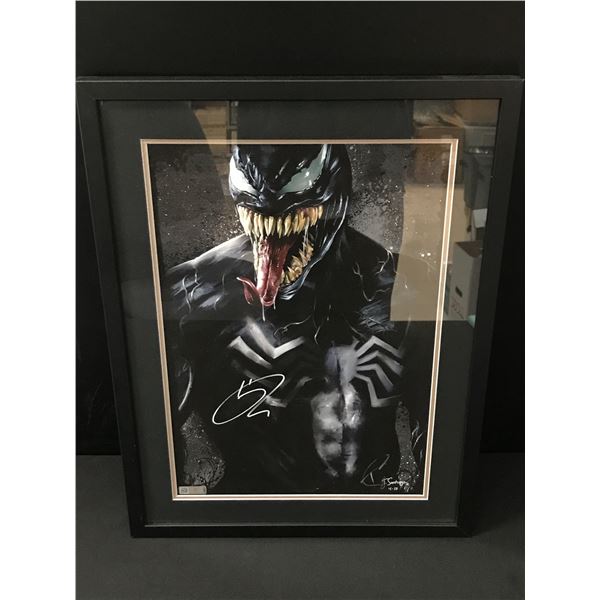 TOM HARDY SIGNED AND CUSTOM FRAMED VENOM 11 X 18 PRINT  - CELEBRITY COA