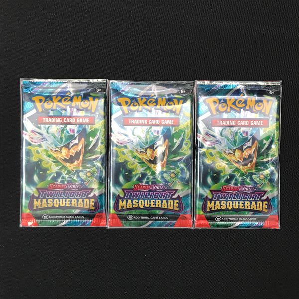 LOT OF 3 POKEMON TCG TWILIGHT MASQUERADE SEALED BOOSTER PACKS