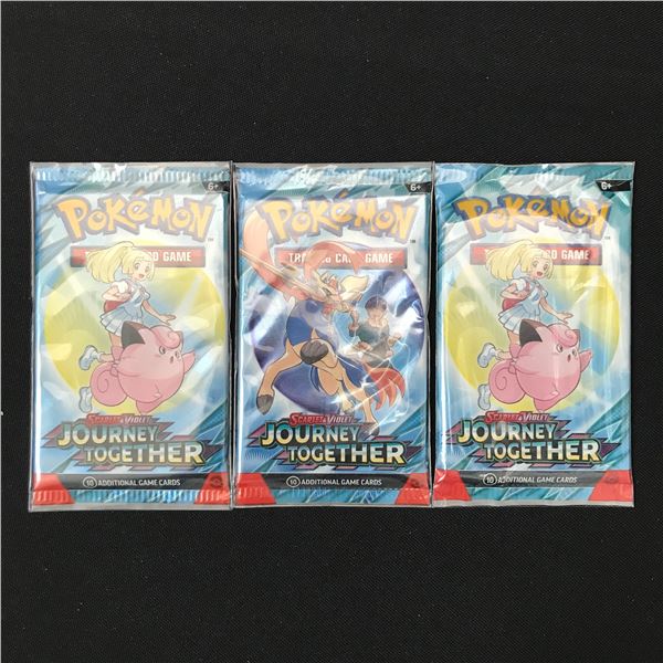 LOT OF 3 POKEMON TCG JOURNEY TOGETHER SEALED BOOSTER PACKS