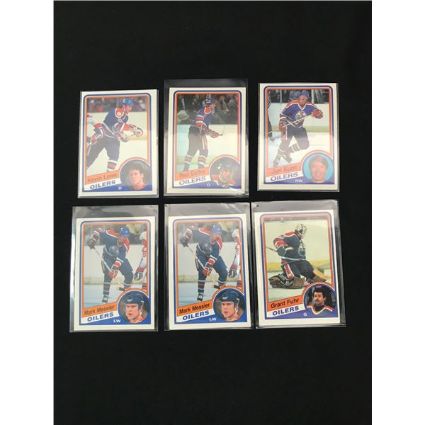 LOT OF 6 EDMONTON OILERS HOCKEY TRADING CARDS IN INDIVIDUAL PLASTIC SLEEVES