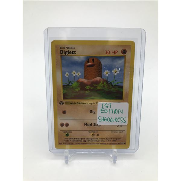 POKEMON TCG DIGLETT 1ST EDITION SHADOWLESS TRADING CARD