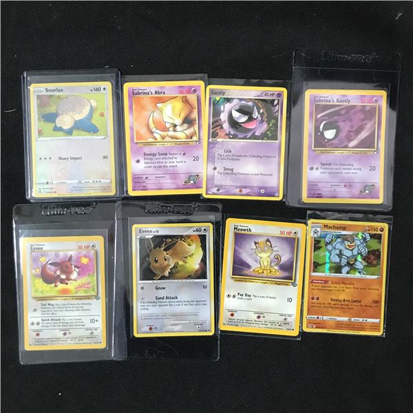 LOT OF 8 POKEMON TCG TRADING CARDS IN SLEEVES