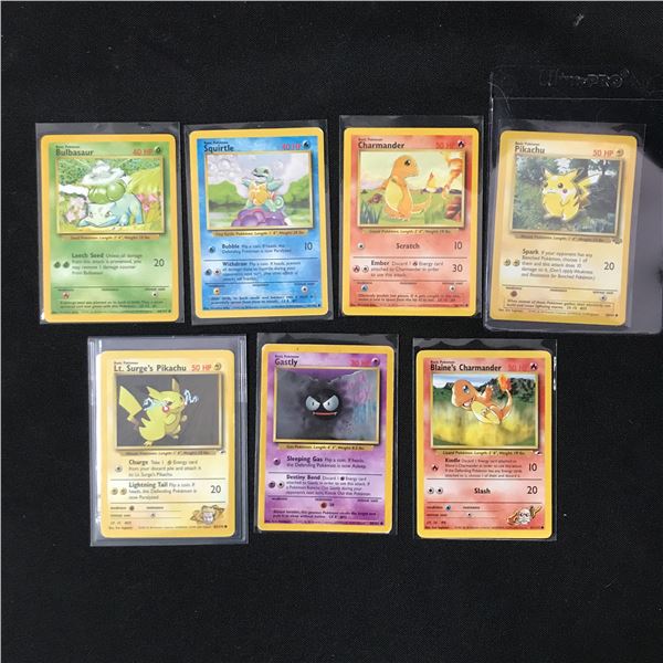 LOT OF 7 POKEMON TCG TRADING CARDS IN SLEEVES
