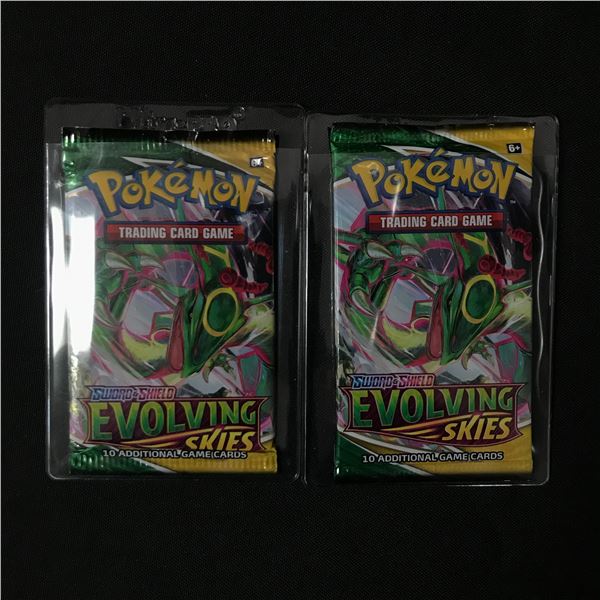 LOT OF 2 POKEMON SWORD & SHIELD EVOLVING SKIES SEALED ENGLISH BOOSTER PACKS