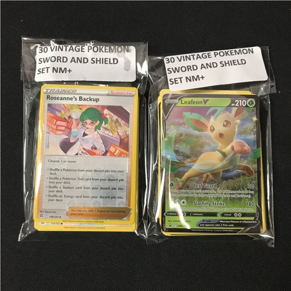 LOT OF60 POKEMON TCG TRADING CARDS - SWORD & SHIELD