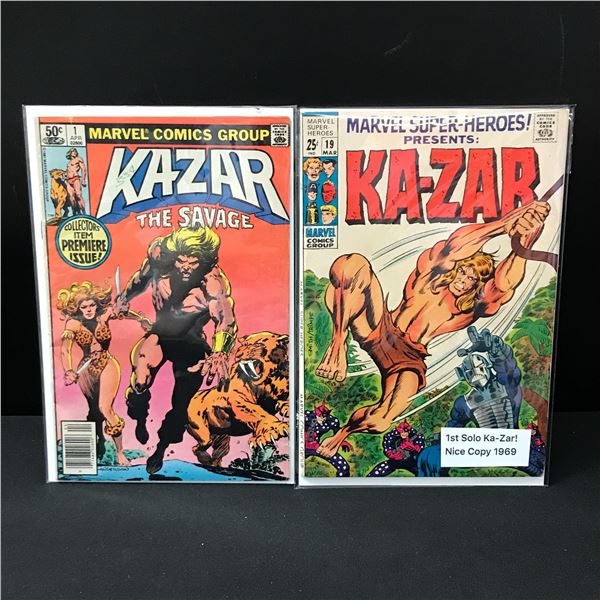 LOT OF 2 COMICS FEATURING KA-ZAR INCLUDING 1ST APP - MARVEL COMICS