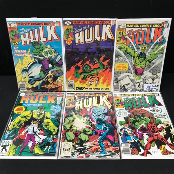 LOT OF 6 INCREDIBLE HULK COMICS - MARVEL COMICS