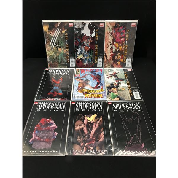 LOT OF 9 COMICS FEATURING SPIDERMAN - MARVEL COMICS