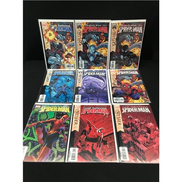 LOT OF 9 COMICS FEATURING SPIDERMAN - MARVEL COMICS