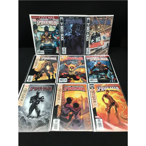 LOT OF 9 COMICS FEATURING SPIDERMAN - MARVEL COMICS