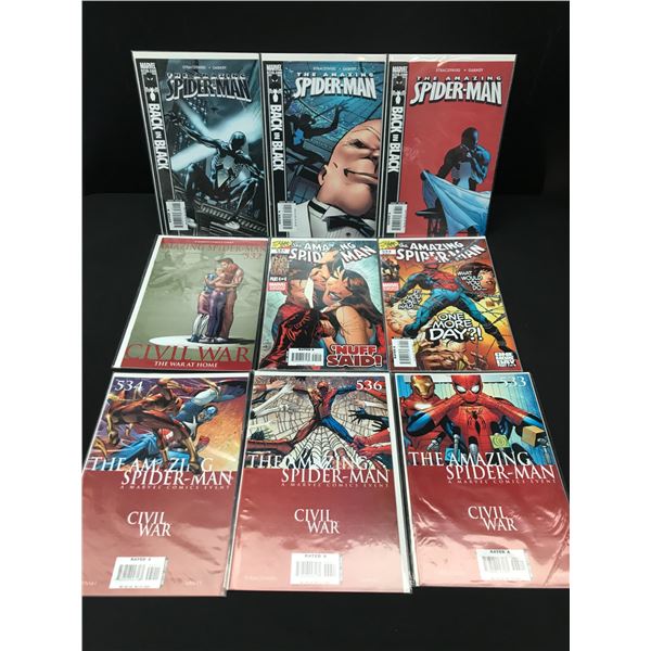 LOT OF 9 COMICS FEATURING SPIDERMAN - MARVEL COMICS