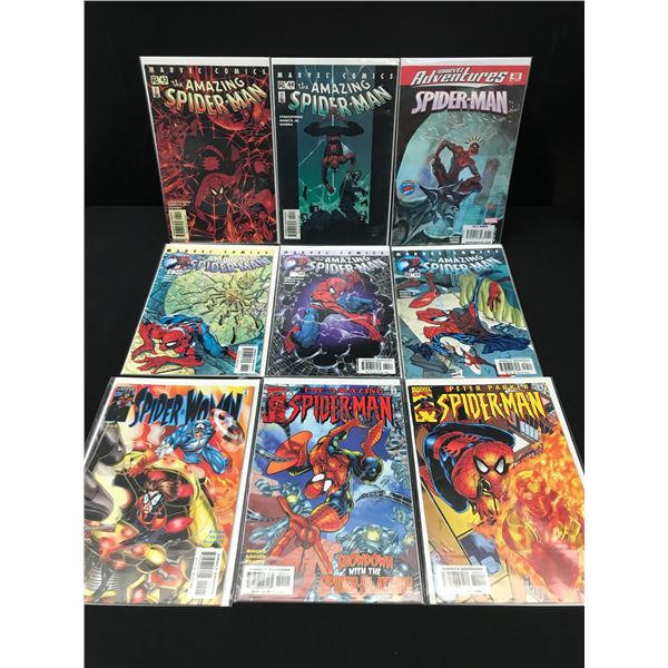 LOT OF 9 COMICS FEATURING SPIDERMAN - MARVEL COMICS