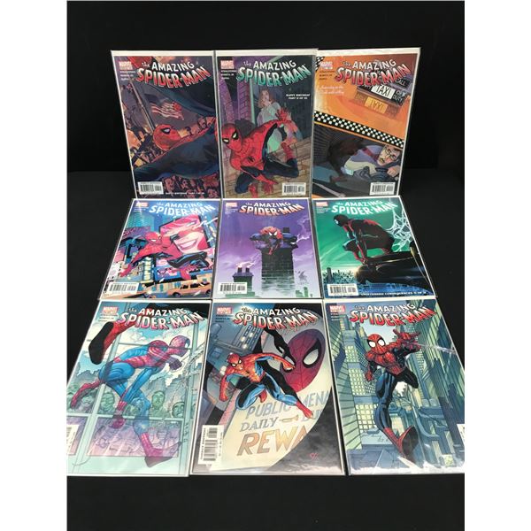 LOT OF 9 COMICS FEATURING SPIDERMAN - MARVEL COMICS