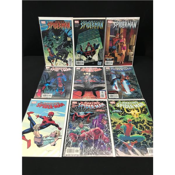 LOT OF 9 COMICS FEATURING SPIDERMAN - MARVEL COMICS