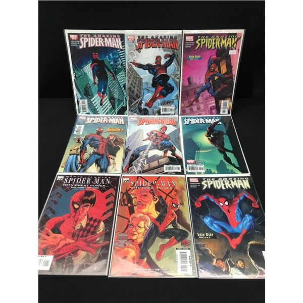LOT OF 9 COMICS FEATURING SPIDERMAN - MARVEL COMICS