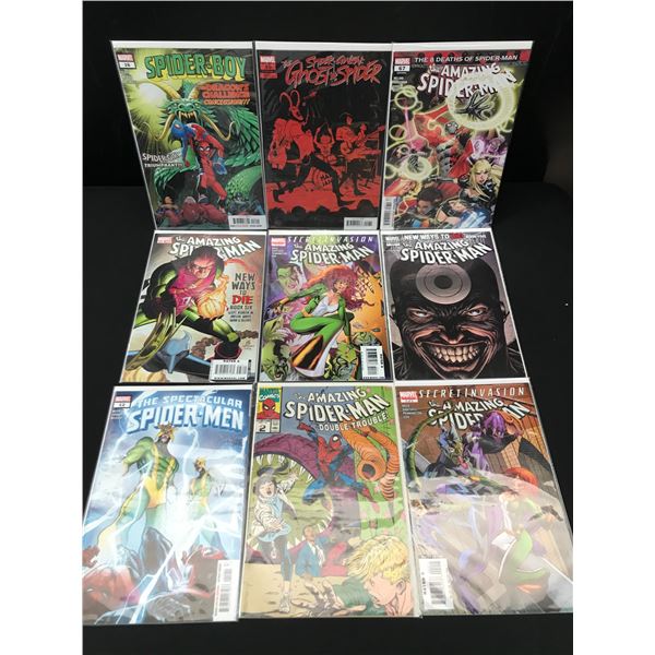 LOT OF 9 SPIDERMAN BASED COMICS - MARVEL COMICS