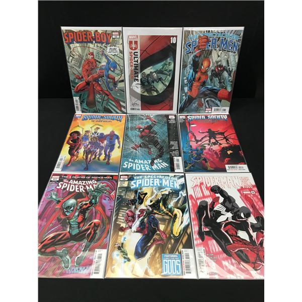 LOT OF 9 SPIDERMAN BASED COMICS - MARVEL COMICS