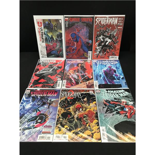 LOT OF 9 SPIDERMAN BASED COMICS - MARVEL COMICS