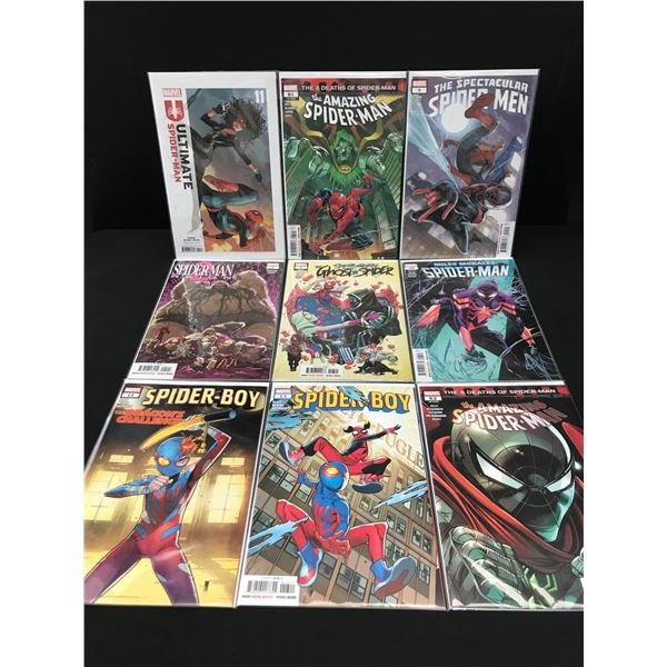 LOT OF 9 SPIDERMAN BASED COMICS - MARVEL COMICS