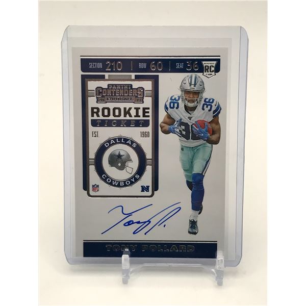 2019 PANINI CONTENDERS FOOTBALL TONY POLLARD SIGNED ROOKIE TICKET TRADING CARD - PANINI COA