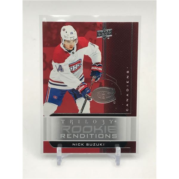 2019-20 UPPER DECK TRILOGY HOCKEY NICK SUZUKI ROOKIE RENDITIONS TRADING CARD