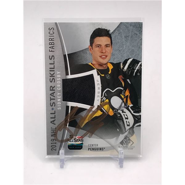 2019-20 UPPER DECK SP GAME USED HOCKEY SIDNEY CROSBY SIGNED PATCH TRADING CARD