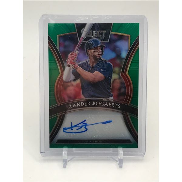 2020 PANINI SELECT BASEBALL XANDER BOGAERTS SIGNED TRADING CARD
