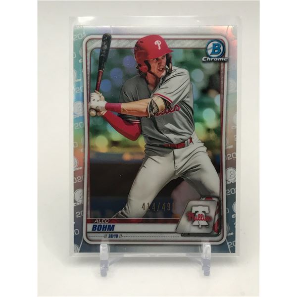 2020 TOPPS BOWMAN CHROME ALEC BOHM BASEBALL TRADING CARD 414/499