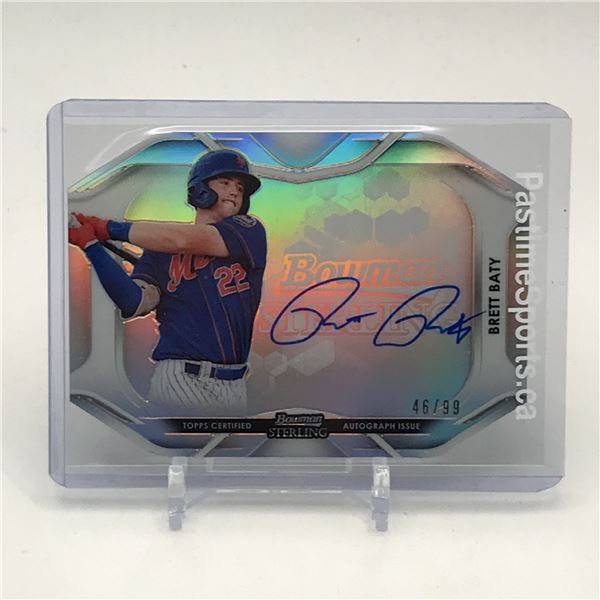 2020 TOPPS BOWMAN STERLING BRETT BATY SIGNED TRADING CARD 46/99