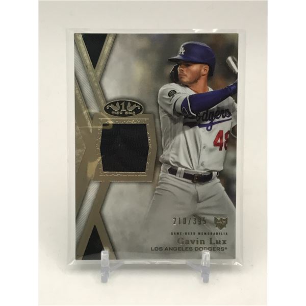 2020 TOPPS GAME USED MEMORABILIA GAVIN LUX PATCH ROOKIE TRADING CARD 210/395