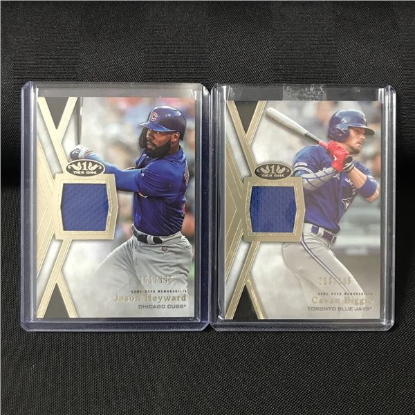 LOT OF 2 TOPPS TIER ONE BASEBALL PATCH TRADING CARDS /395