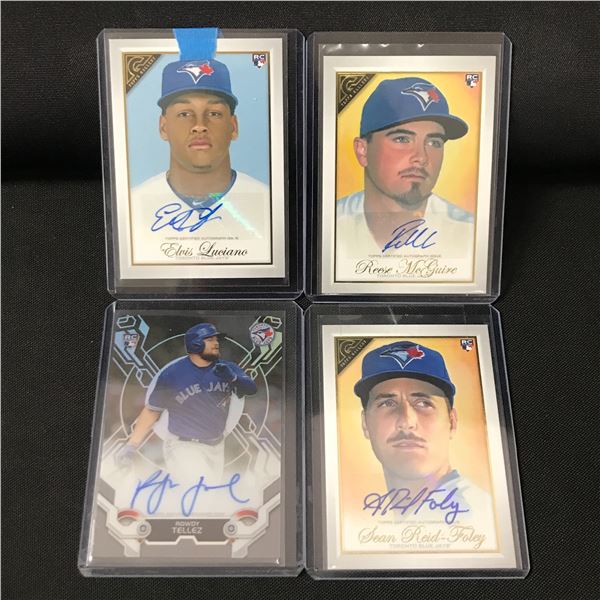 LOT OF 4 SIGNED BASEBALL TRADING CARDS